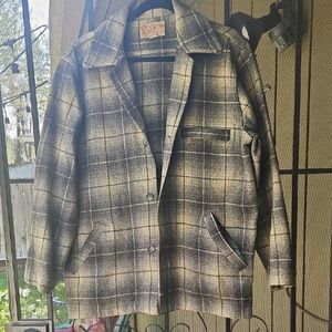 VINTAGE Merrill Woolens Men's Plaid Jacket - Gray